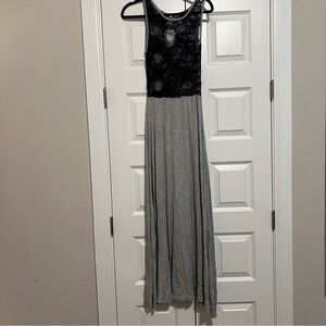 Active USA Black and Gray Maxi Dress